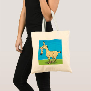 Bolsa Tote Fazenda de Cartoon de Capim Sorridente
