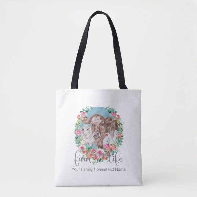 Bolsa Tote Fazenda Life Cote Família Homestead Galinha (Frente)