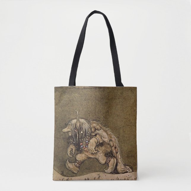 Bolsa Tote "Fazenda Troll" pelo artista sueco John Bauer (Frente)