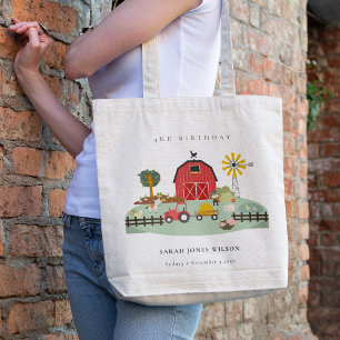 Bolsa Tote Fazenda Vermelho Bonito De Barnyard Animal Qualque