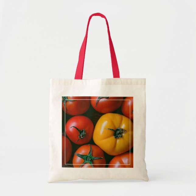 Bolsa Tote Fazendas | Tomates vermelhos e amarelos brilhantes (Frente)