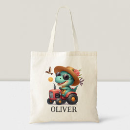 Bolsa Tote Fazendeiro Trex Dinossauro Legal Dirigindo Trator 