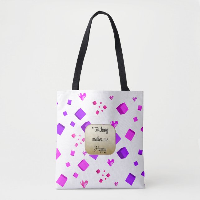 Bolsa Tote Fazendo Ensino Me Feliz (Frente)
