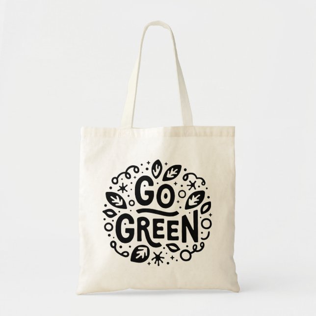 Bolsa Tote Fazer ecologia ecológica verde cita retrô bonito (Frente)