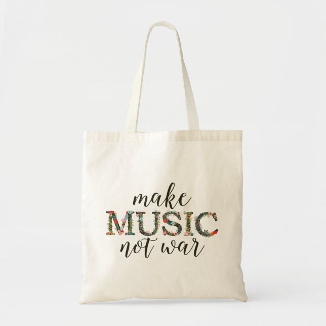 Bolsa Tote Fazer música não floral (Frente)