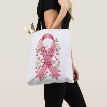 Fé Acima do Medo Laço Rosa Conscientização do Cânc