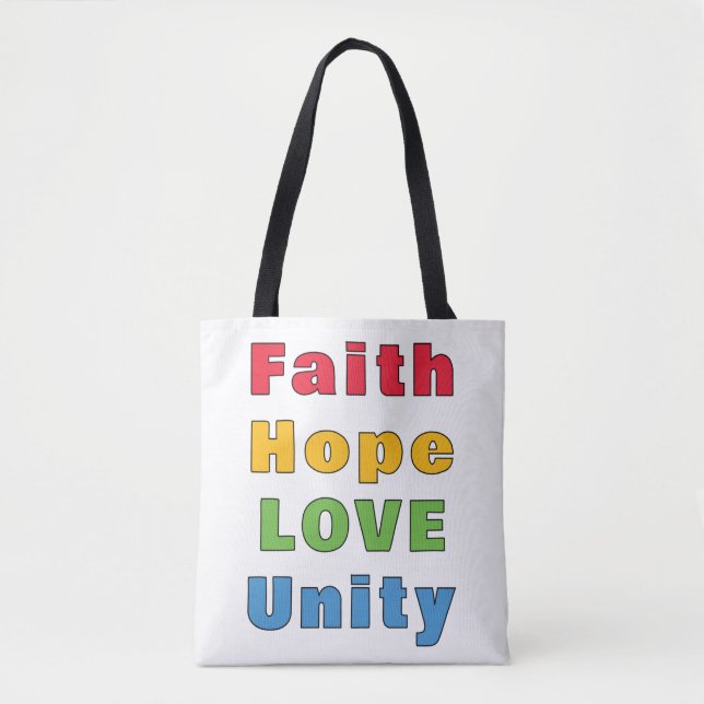 Bolsa Tote Fé Esperança Amor Unidade       (Frente)