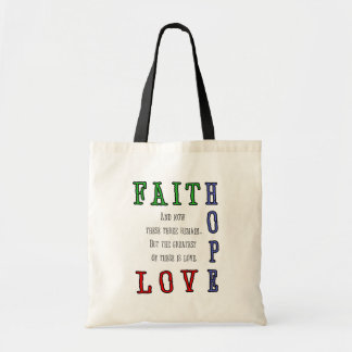 Bolsa Tote Fé, esperança, sacola do amor