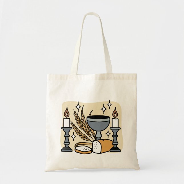 Bolsa Tote Fé Espiritual e Graça – Cristão Edificante (Frente)