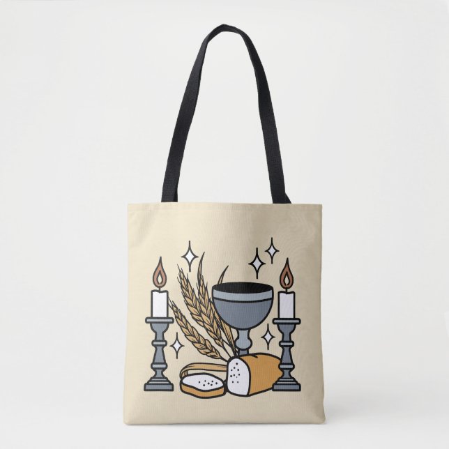 Bolsa Tote Fé Espiritual e Graça – Cristão Edificante (Frente)