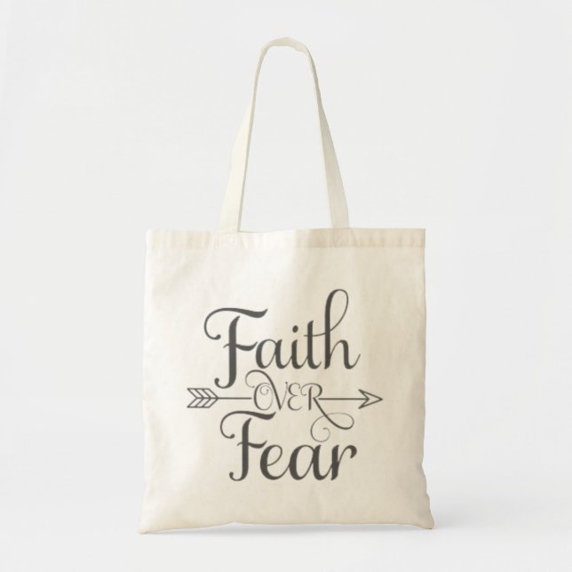 Bolsa Tote Fé Negra sobre Medo (Frente)