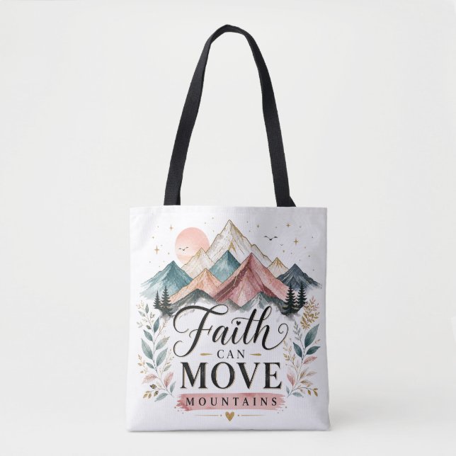 Bolsa Tote Fé Pode Mover Montanhas (Frente)