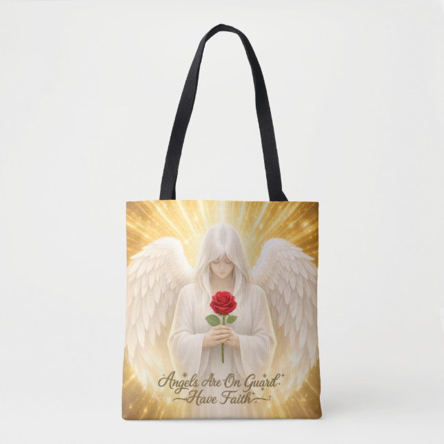 Bolsa Tote FéAngélica CoraçãoDourado (Frente)