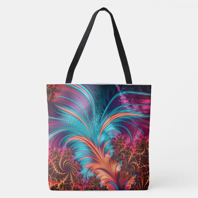 Bolsa Tote Feather Fractal Abstrato (Frente)