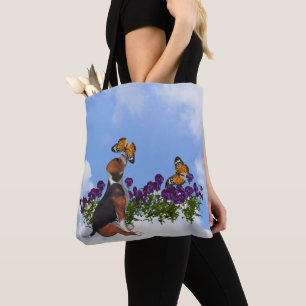 Bolsa Tote Febre Com Borboletas E Flores
