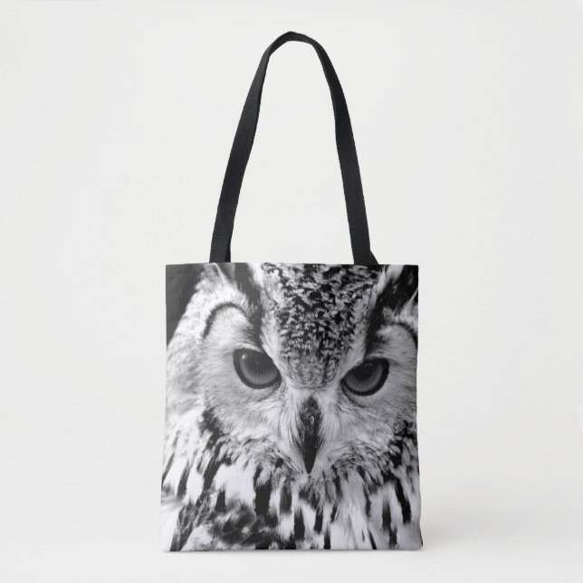 Bolsa Tote Feche acima do retrato da Eagle-coruja (Frente)