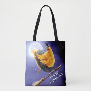 Bolsa Tote Feiticeira de Frango na Broomstick
