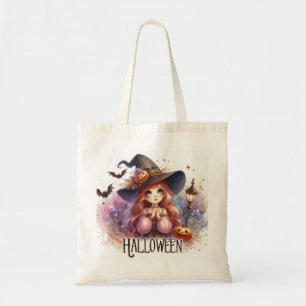 Bolsa Tote Feiticeira de Halloween Animada
