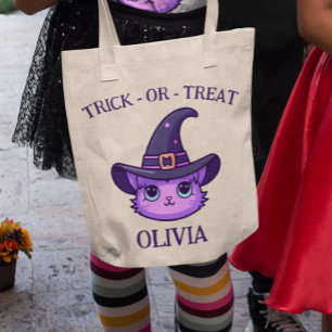 Bolsa Tote Feiticeira Kawaii Cute Halloween Reutilizável