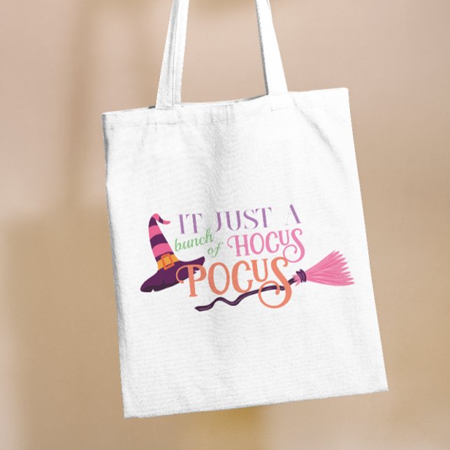 Bolsa Tote Feiticeira Rosa Fresca Fresca Enfrentando Chapéu d (Cute Fun Pink Witch Hocus Pocus Halloween Hat Tote Bag)