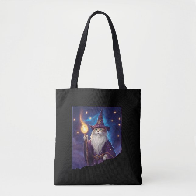 Bolsa Tote Feiticeiro de Gato Magial Correto Feiticeiro Felin (Frente)