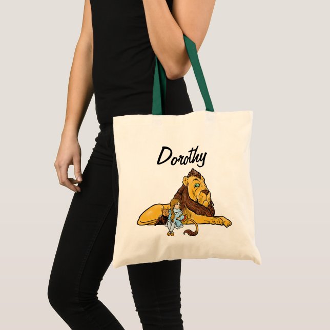 Bolsa Tote Feiticeiro de Oz, Dorothy e Toto com Leão (Frente (produto))