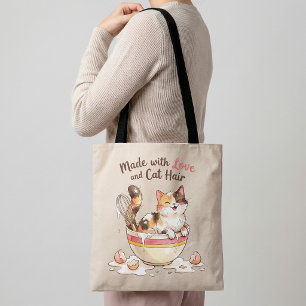 Bolsa Tote Feito com Amor e Cabelo de Gato Saco de Compras Di
