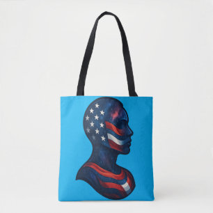 Bolsa Tote "Feito de Estrelas e Stripes" - Americano Celestia