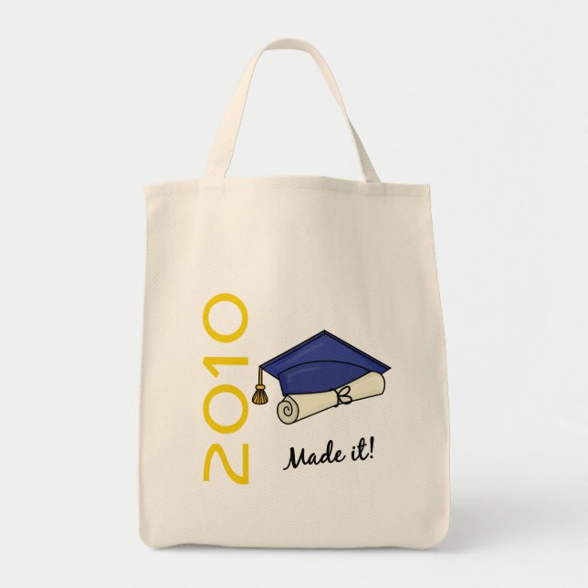 Bolsa Tote Feito lhe o boné de formatura e o diploma (Frente)