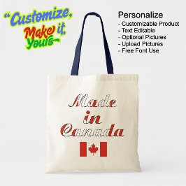 Bolsa Tote Feito no Canadá, em Bag de Tote Natural e Marinho