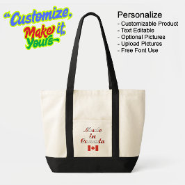 Bolsa Tote Feito no Canadá, em Saco de Tote Natural e Negro