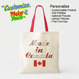 Bolsa Tote Feito no Canadá - Tote Bag Natural & Red Budget