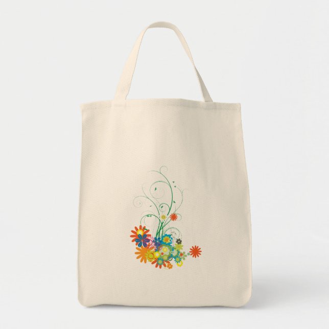 Bolsa Tote feixes de flores do vetor de espiral (Frente)
