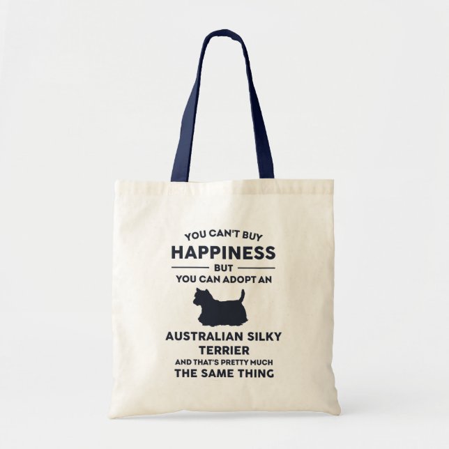Bolsa Tote Felicidade de Adoção de Terrier Silky (Frente)