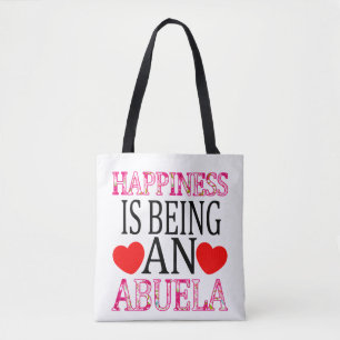 Bolsa Tote Felicidade é ser uma Abuela Floral Mimi da Mãe