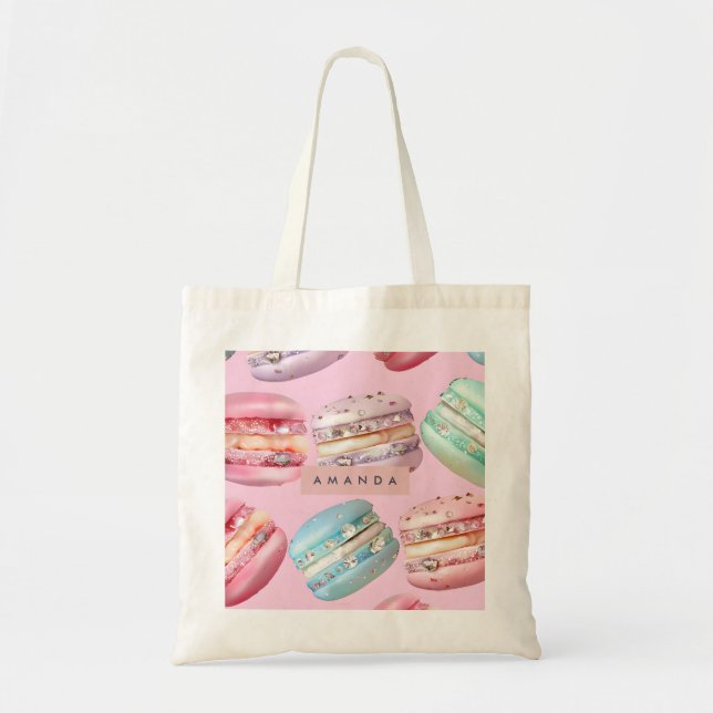 Bolsa Tote Felicidade Personalizada de Macaron Pastel Espuman (Frente)
