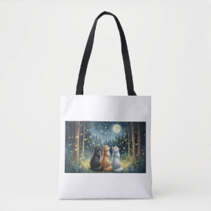 Bolsa Tote Feline Friends e o Luar