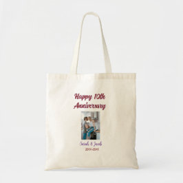 Bolsa Tote Feliz 10º aniversário foto casal d