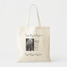 Bolsa Tote Feliz 50º aniversário adicionar nome do casal data