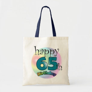 Bolsa Tote Feliz 65º aniversário (blauw)