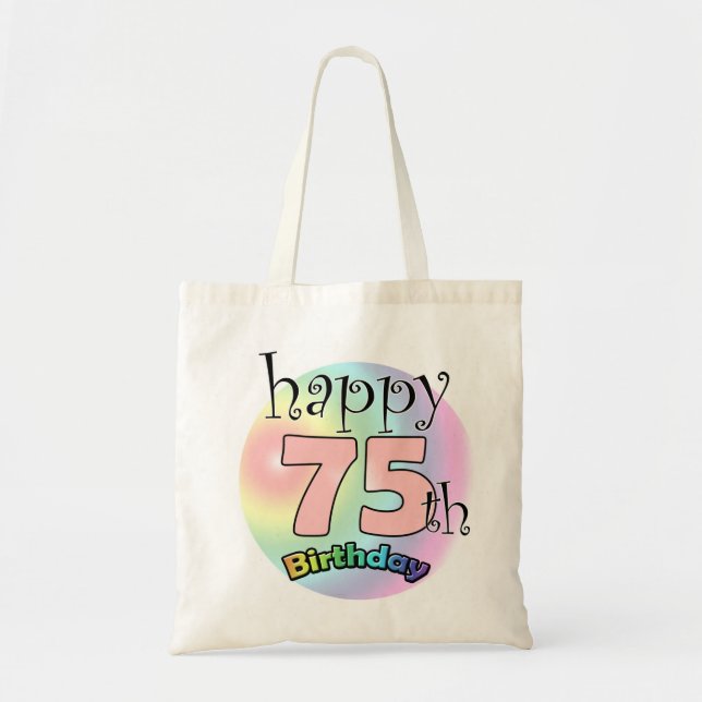 Bolsa Tote Feliz 75º aniversário (roze) (Frente)
