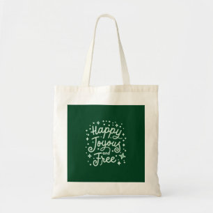Bolsa Tote Feliz, alegre, livre, agradecido, Natal