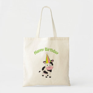 Bolsa Tote Feliz aniversário da vaca