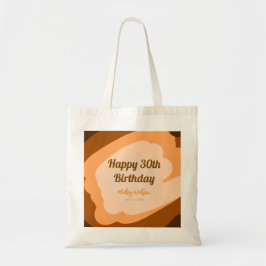 Bolsa Tote Feliz aniversário de 30 anos em madeira rústica de