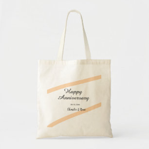 Bolsa Tote Feliz aniversário de casamento linhas laranja past