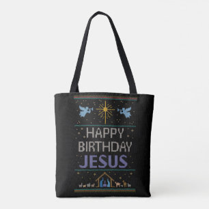 Bolsa Tote Feliz Aniversário de Natal Jesus Religião