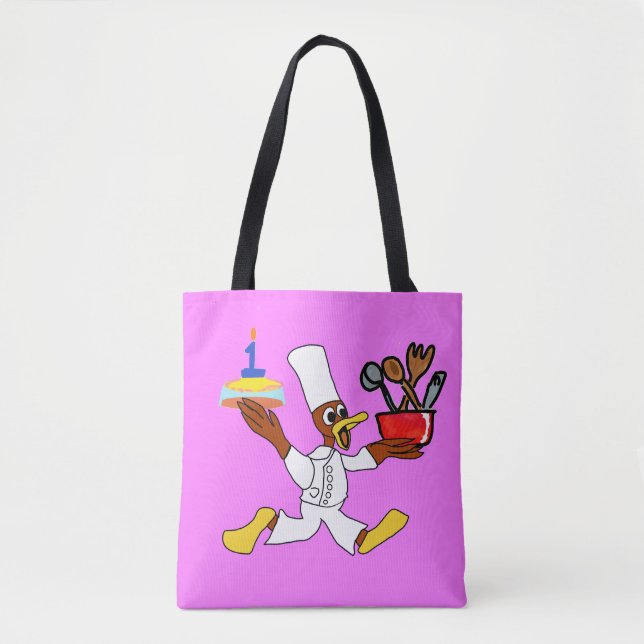 Bolsa Tote Feliz Aniversário Deseja Rosa (Frente)