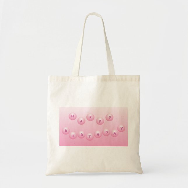 Bolsa Tote Feliz Aniversário Pink Orbs (Frente)