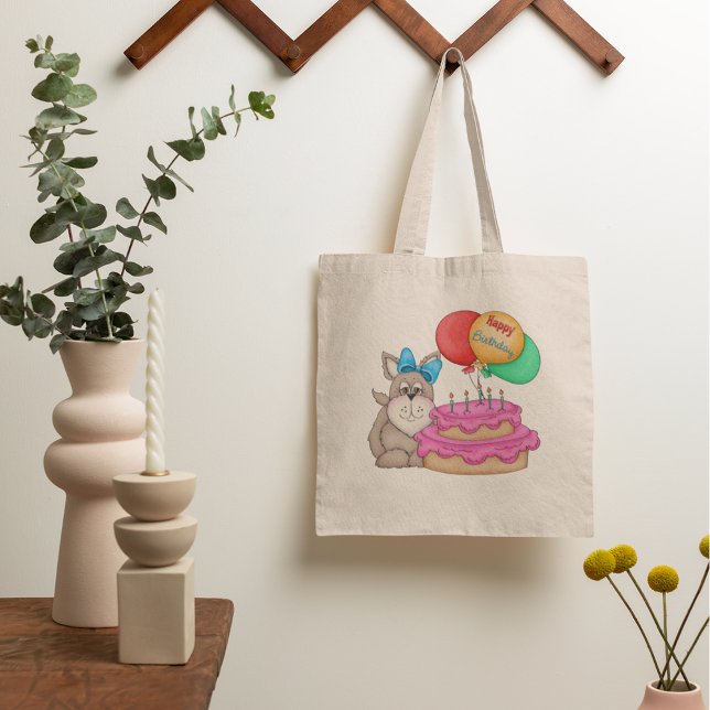 Bolsa Tote Feliz Aniversário Puppy (Criador carregado)