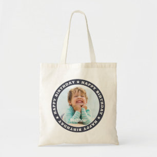 Bolsa Tote Feliz Aniversário - Simples Foto Personalizada Mo